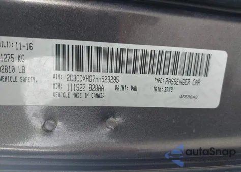 2017 Dodge Charger Sxt Rwd z USA, uszkodzony, nr VIN 2C3CDXHG7HH523295